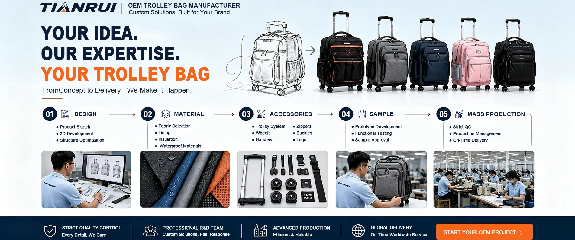 Fabricante de bolsas con ruedas comerciales China - Tianrui OEM/ODM Fabricante de bolsas con ruedas comerciales China - Tianrui OEM/ODM