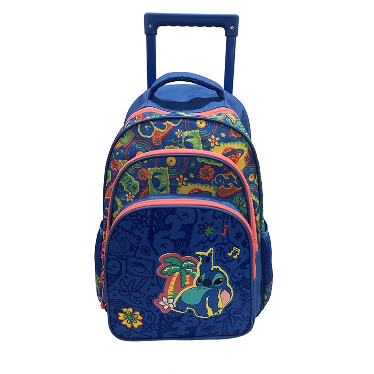 Mochila con carrito escolar de dibujos animados
